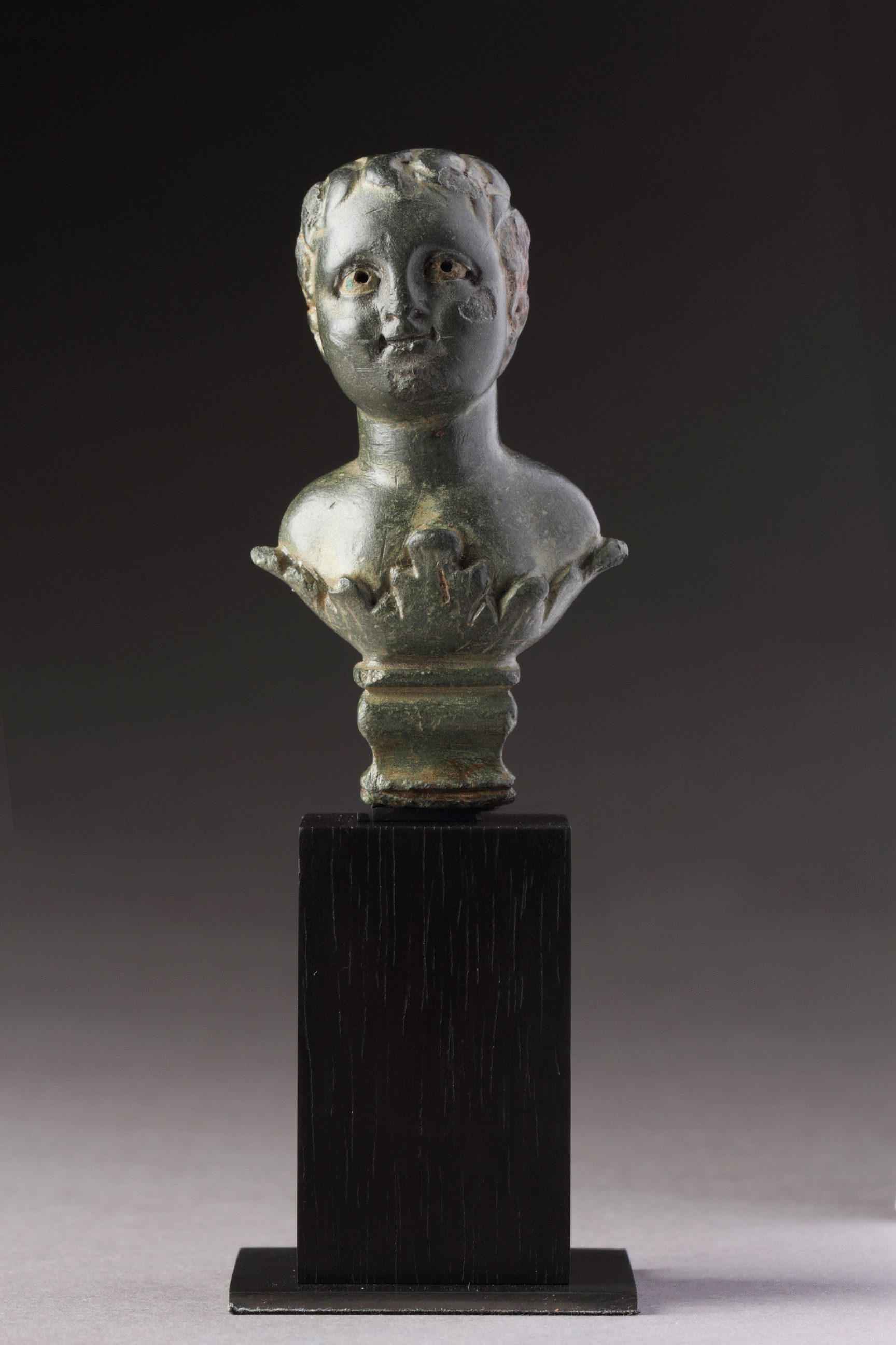 Ancient Roman Bronze Bust of the Young Eros or Cupid